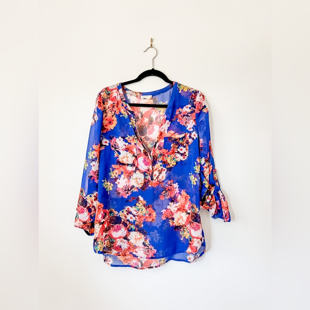 Anthropologie meadow rue sheer floral popover, size L